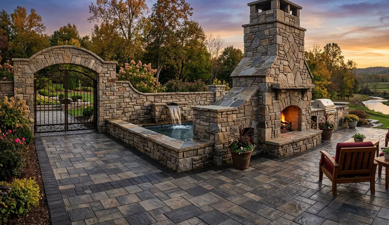 Stone masonry backdrop